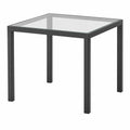Table carrée en verre et métal noir 80 cm