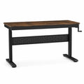 Bureau réglable en bois laminé et métal noir 140x60 cm