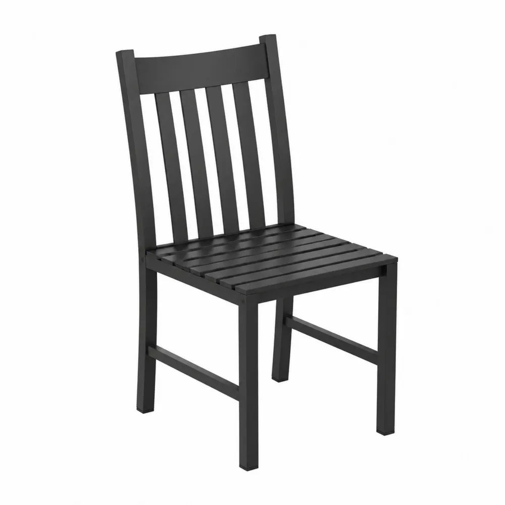 Chaise d'extérieur en acier noir 40cm x 50cm x 85cm