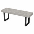 Banc d'extérieur en béton et métal 120 x 40 x 45 cm