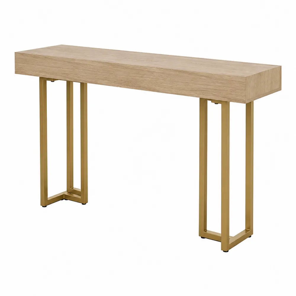 Console en bois de chêne et métal
