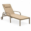 Chaise longue extérieure aluminium et textilène beige