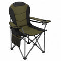 Chaise pliante en acier et polyester vert kaki et noir