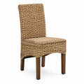 Chaise en jacinthe d'eau avec pieds en bois de manguier naturel