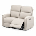 Canapé deux places inclinable en tissu beige 140 cm