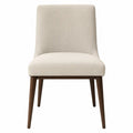 Chaise en bois et tissu polyester beige
