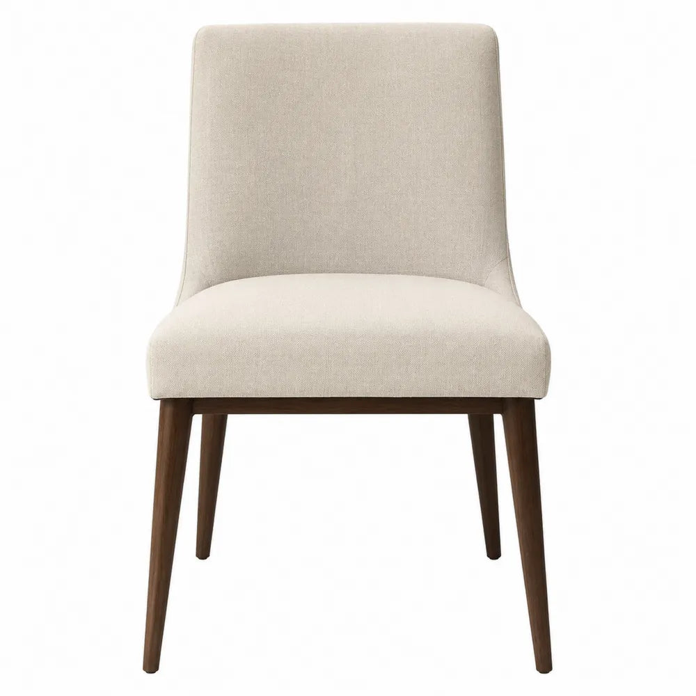 Chaise en bois et tissu polyester beige