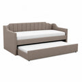 Lit de jour avec tiroir en polyester beige