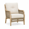 Fauteuil en bois et polypropylène avec coussins en polyester