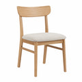 Chaise en bois avec siège en tissu polyester beige