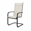 Chaise d'extérieur en acier et textile polyester beige, 55 cm x 61 cm x 92 cm, charge 120 kg