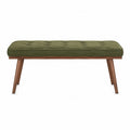 Banc en bois et tissu polyester vert