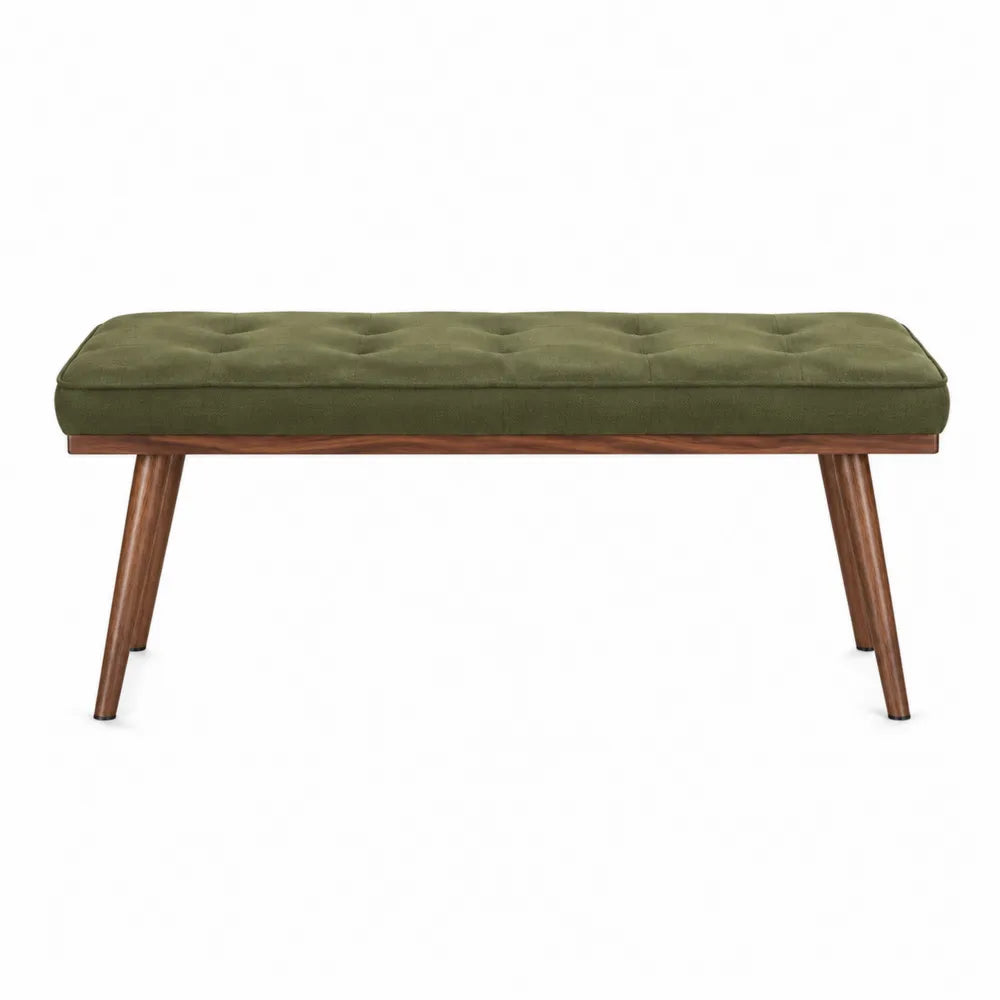 Banc en bois et tissu polyester vert