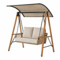 Balancelle en bois et métal avec toit beige