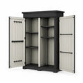 Armoire extérieure en résine 3 étagères double porte 182x100x44 cm