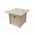 Table métallique beige avec foyer intégré 80cm