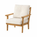 Fauteuil en bois de teck avec coussin crème