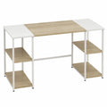Bureau en bois et métal blanc avec étagères MDF 120x60x75 cm