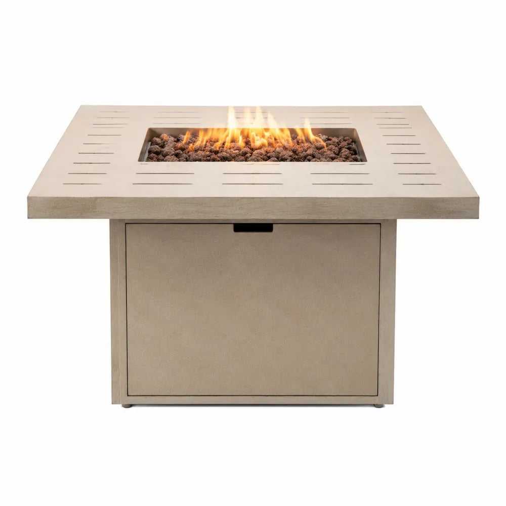 Table de feu d'extérieur en béton 112 cm x 112 cm