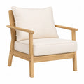 Chaise en bois avec coussins en polyester beige