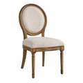Chaise en bois avec tissu en lin beige