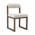 Chaise en bois et polyester beige