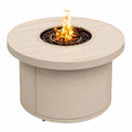 Table de feu extérieure ronde en béton beige