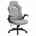 Chaise de bureau en tissu avec accoudoirs rembourrés, ajustable en gris