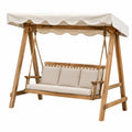 Balancelle en bois avec auvent et coussins en polyester