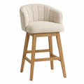 Tabouret de bar en bois et tissu beige 104 cm