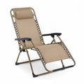 Chaise longue d'extérieur pliante en acier et textilène beige