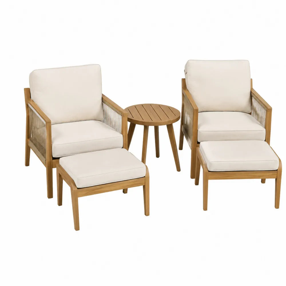 Ensemble de Jardin avec Fauteuils et Table en Bois d'Acacia
