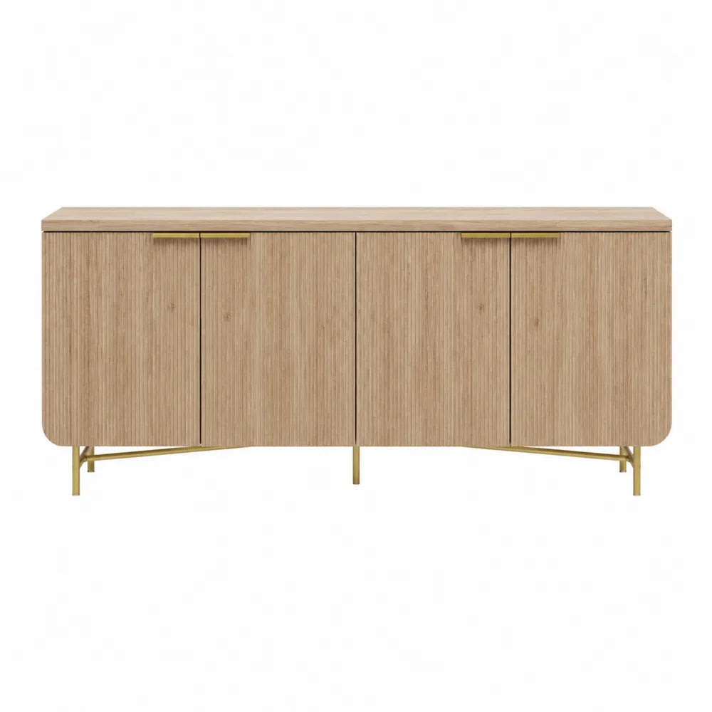 Buffet en bois avec pieds en métal doré 180 cm