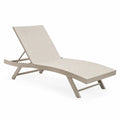 Chaise longue extérieure en aluminium et toile beige