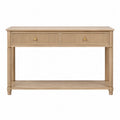 Console en Bois de Chêne avec 2 Tiroirs et Étagère