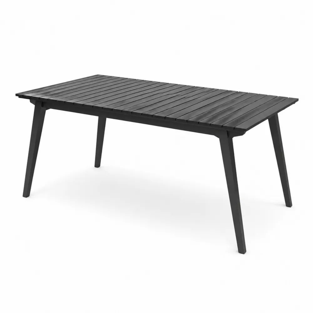 Table de jardin rectangulaire en aluminium noir 180x90 cm