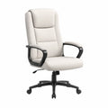 Chaise de bureau en tissu beige avec accoudoirs