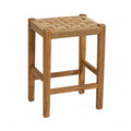 Tabouret en bois avec assise en jute tressée 45x30x60 cm