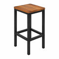 Tabouret en bois et métal noir 75 cm