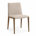 Chaise en bois avec revêtement en polyester beige