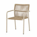 Chaise extérieure en métal et corde beige/marron 85x55x60 cm