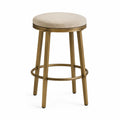 Tabouret de bar en métal et tissu beige 75cm