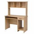 Bureau en bois MDF chêne clair avec étagères intégrées et tiroir