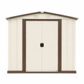 Abri de jardin en acier galvanisé 243x198x210 cm blanc/marron